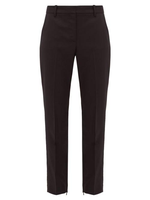 Matchesfashion.com Nili Lotan - Leo Wool Blend Twill Slim Leg Trousers - Womens - Black
