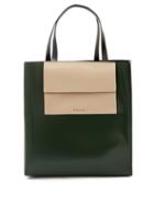 Ladies Bags Marni - Museo Large Leather Tote Bag - Womens - Green White