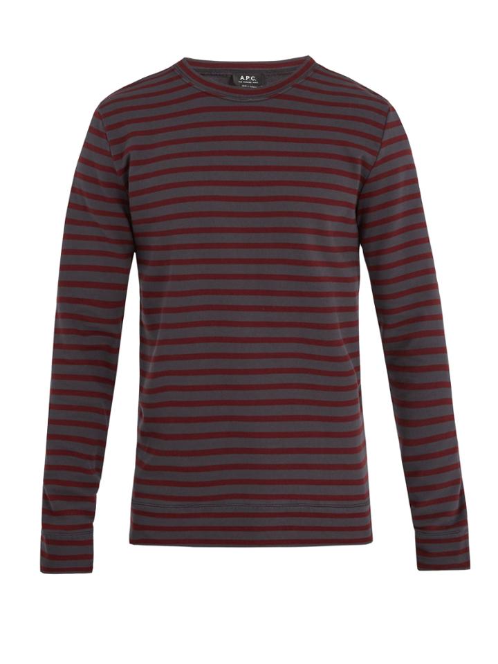 A.p.c. Joseph Striped Cotton Sweatshirt