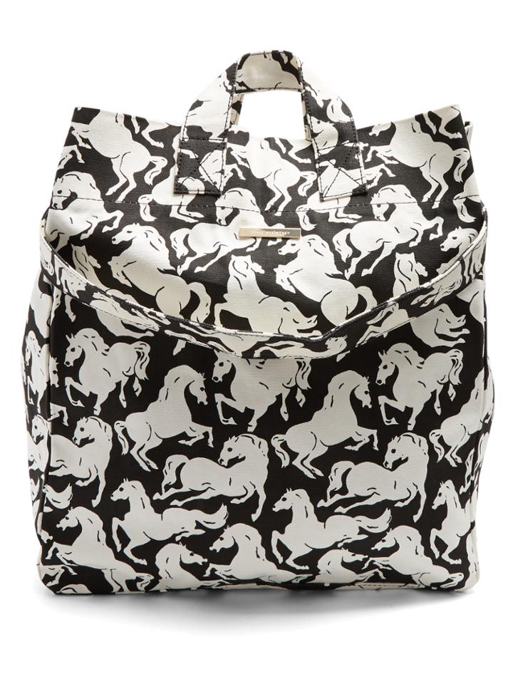 Stella Mccartney Horse-pattern Cotton-canvas Beach Bag