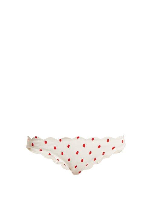 Matchesfashion.com Marysia - Antibes Scallop Edged Bikini Briefs - Womens - White