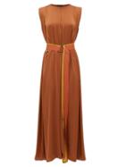 Matchesfashion.com Carl Kapp - Pasquiere Belted Satin Dress - Womens - Bronze