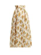Zimmermann Golden Pliss Paperbag-waist Skirt