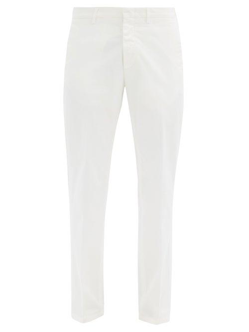 Matchesfashion.com Dunhill - Slim-leg Cotton-blend Twill Chinos - Mens - Cream
