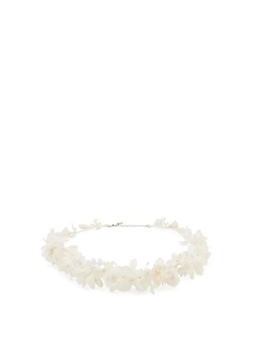 Matchesfashion.com Saint Laurent - Floral Silk-voile Headband - Womens - White