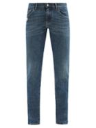 Matchesfashion.com Dolce & Gabbana - Washed Mid-rise Slim-leg Jeans - Mens - Dark Blue