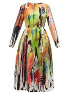 Ladies Rtw Christopher Kane - Mindscape Abstract-print Duchess-satin Dress - Womens - Multi