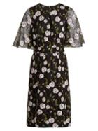Matchesfashion.com Giambattista Valli - Floral Embroidered Lace Midi Dress - Womens - Black Multi