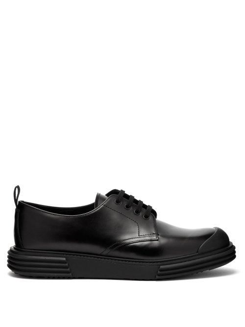 Matchesfashion.com Prada - Raised Sole Leather Derby Shoes - Mens - Black