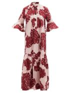 Ladies Beachwear La Doublej - Artemis Monstera-print Cotton-poplin Dress - Womens - Pink Print