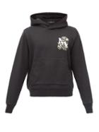 Matchesfashion.com Amiri - Snake-logo Print Cotton-jersey Hooded Sweatshirt - Mens - Black