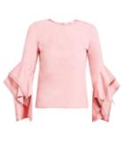 Matchesfashion.com Roksanda - Rana Topstitched Cotton Top - Womens - Pink