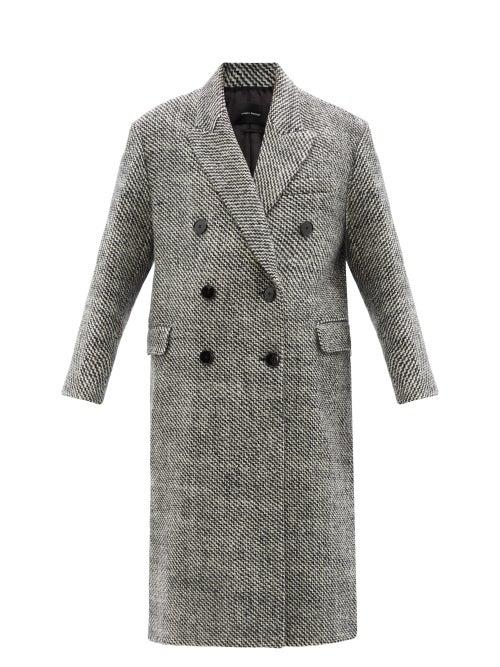 Isabel Marant - Lojimiko Oversized Double-breasted Wool Coat - Womens - Black Multi