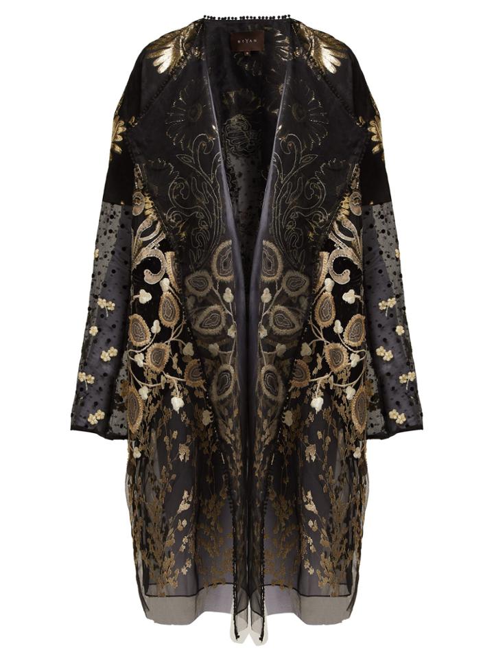 Biyan Hagar Embroidered Tulle Coat
