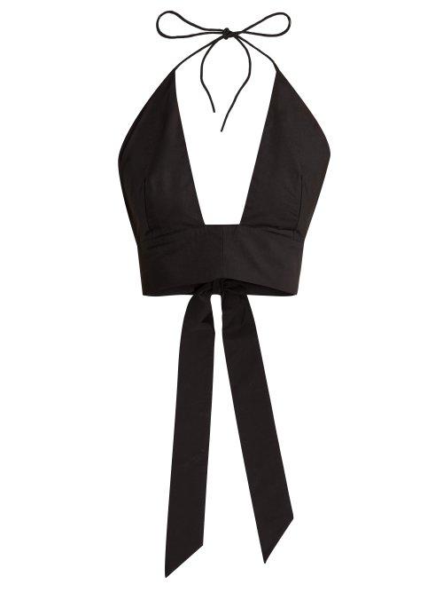 Matchesfashion.com Kalita - Plato Cotton Cropped Top - Womens - Black