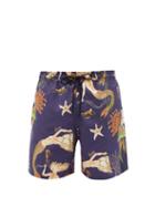 Matchesfashion.com Loewe Paula's Ibiza - Mermaid-print Swim Shorts - Mens - Navy