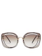 Miu Miu Oversized Cut-out Metal Sunglasses