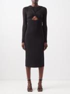 Nensi Dojaka - Twisted Knot Jersey Midi Dress - Womens - Black