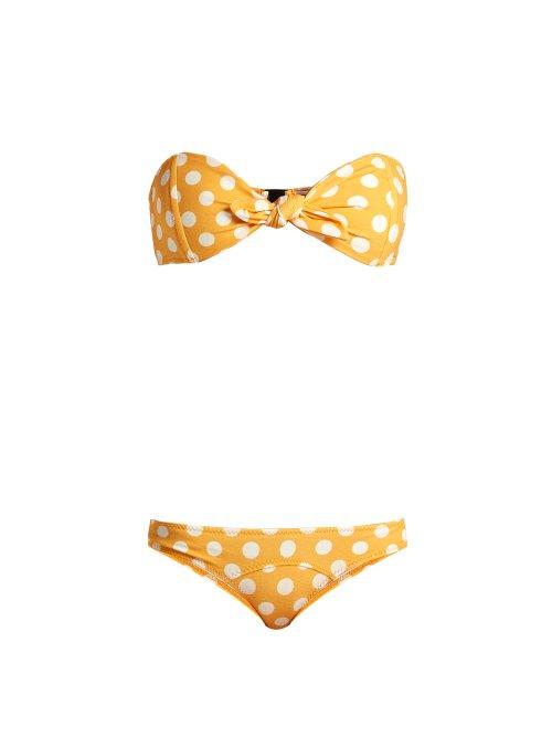 Matchesfashion.com Lisa Marie Fernandez - Poppy Strapless Bandeau Bikini - Womens - Orange Multi