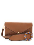 Miu Miu Embellished-strap Grained-leather Envelope Bag