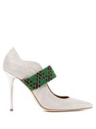 Matchesfashion.com Malone Souliers By Roy Luwolt - Mannie Woven Pumps - Womens - Silver Multi