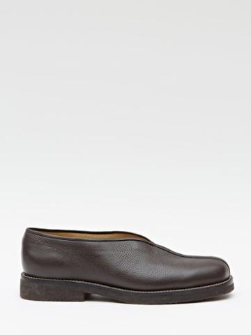 Lemaire - Piped Leather Slip-on Shoes - Mens - Dark Brown