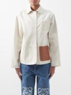 Loewe - Anagram-patch Canvas Worker Jacket - Womens - Ecru