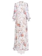 Matchesfashion.com Erdem - Rosalind High-neck Floral-print Silk Gown - Womens - White Multi