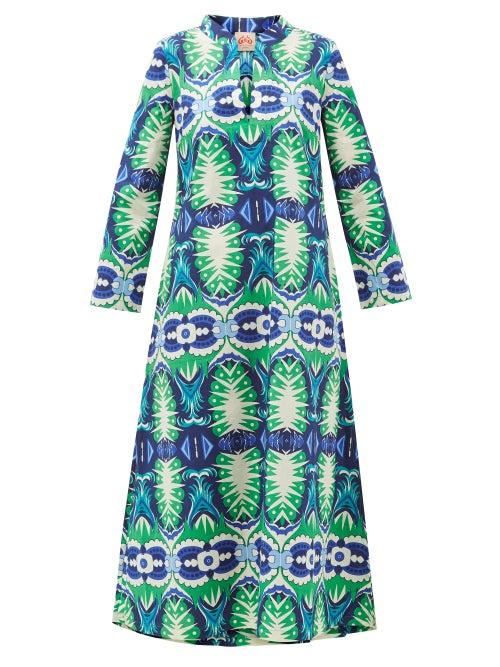 Matchesfashion.com Le Sirenuse, Positano - Giada Printed Cotton Dress - Womens - Green Print