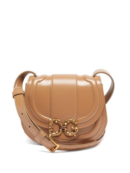 Matchesfashion.com Dolce & Gabbana - Dg Amore Leather Cross-body Bag - Womens - Beige