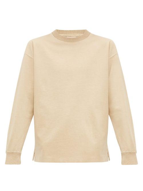 Matchesfashion.com Lemaire - Pigment Dyed Cotton Jersey Sweatshirt - Mens - Beige
