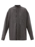 Matchesfashion.com Haider Ackermann - Oversized Wool-felt Shirt - Womens - Grey