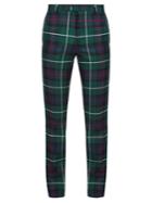 Burberry Mid-rise Tartan Slim-leg Wool Trousers