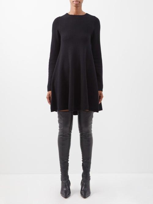 Khaite - Fleurine Cashmere Mini Dress - Womens - Black