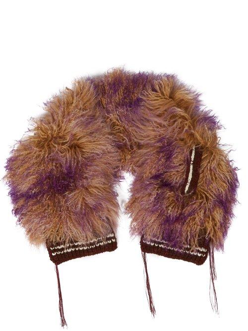 Matchesfashion.com Marni - Dip Dyed Mongolian Wool Scarf - Womens - Purple