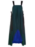 Fendi Tie-side Pleated Crepe De Chine Dress