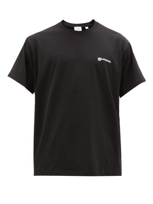 Matchesfashion.com Burberry - Justin Logo-print Cotton T-shirt - Mens - Black