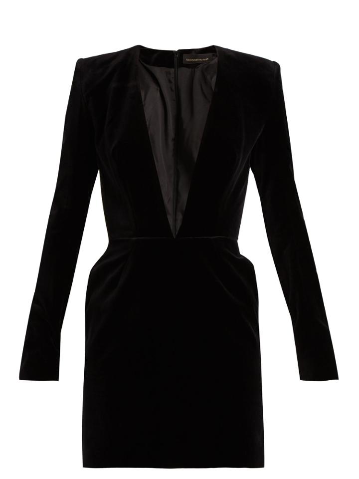 Alexandre Vauthier V-neck Velvet Mini Dress