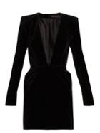 Alexandre Vauthier V-neck Velvet Mini Dress