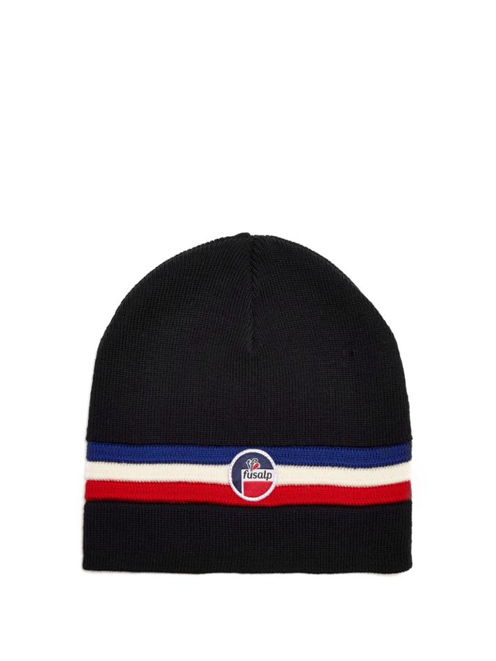 Fusalp Bonnet Wegen Striped Wool Beanie Hat