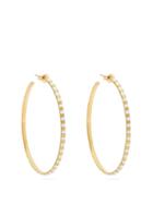 Matchesfashion.com Marc Alary - 18kt Gold And White Enamel Hoop Earrings - Womens - Yellow Gold