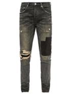 Purple Brand - P001 Distressed Garment-dyed Slim-leg Jeans - Mens - Grey