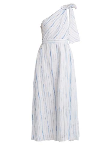 Gül Hürgel One-shoulder Striped Linen Dress