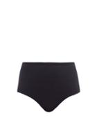 Matchesfashion.com Casa Raki - Ana High-waist Basketweave Bikini Briefs - Womens - Black