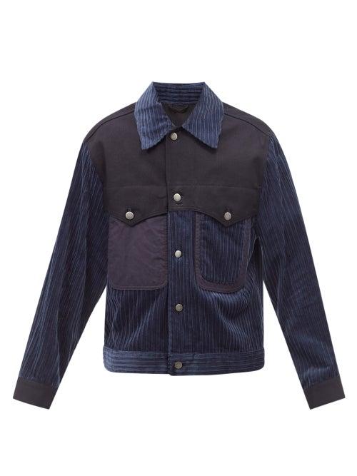 Nicholas Daley - Patchwork Cotton Jacket - Mens - Navy