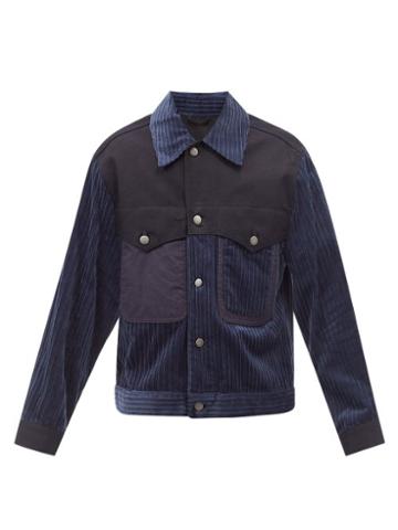 Nicholas Daley - Patchwork Cotton Jacket - Mens - Navy