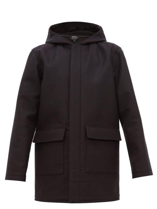 Matchesfashion.com A.p.c. - Ben Brushed Virgin Wool Blend Twill Parka - Mens - Navy