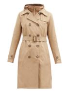 Matchesfashion.com Herno - Hooded Belted Cotton-gabardine Trench Coat - Womens - Camel