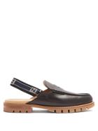Fendi Strapped-back Leather Penny Loafers