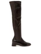 Matchesfashion.com Gucci - Claus Over-the-knee Leather Boots - Womens - Black